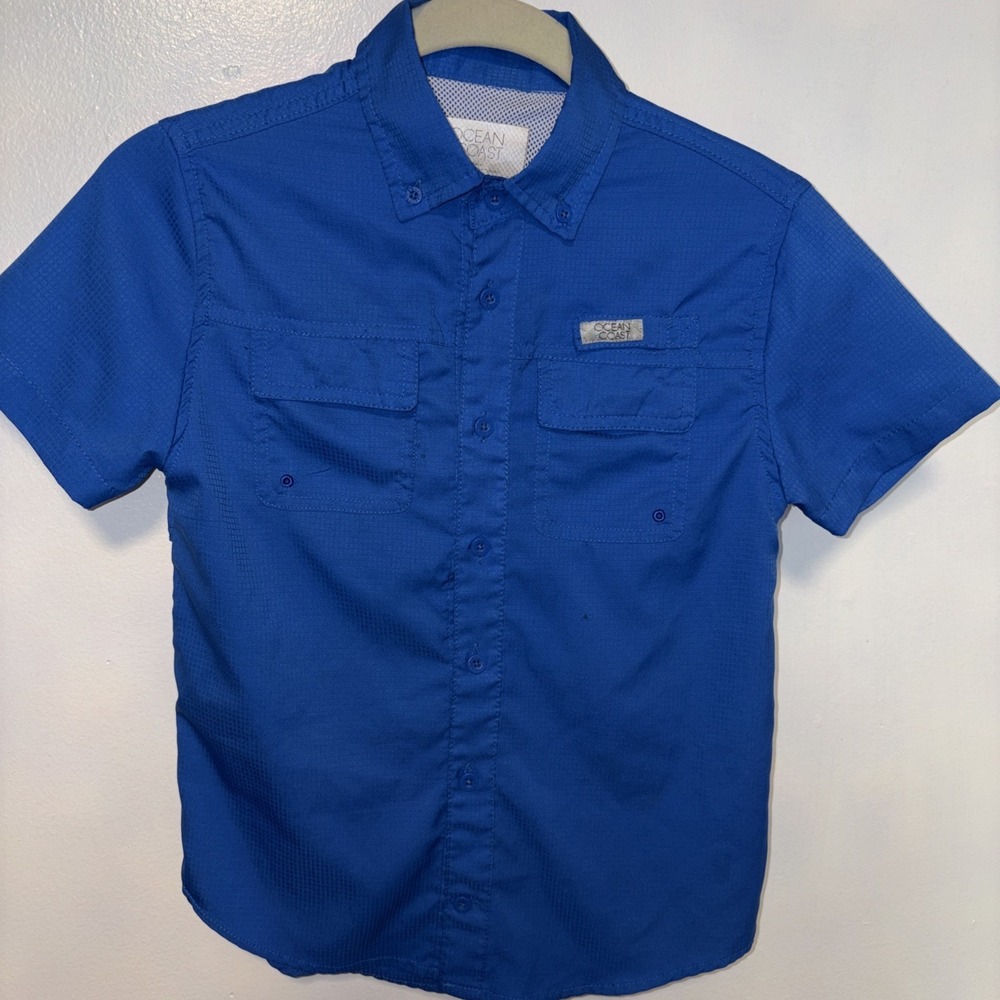 Ocean & Coast Boys size small Short Sleeve Fishing‎ Shirt  Blue